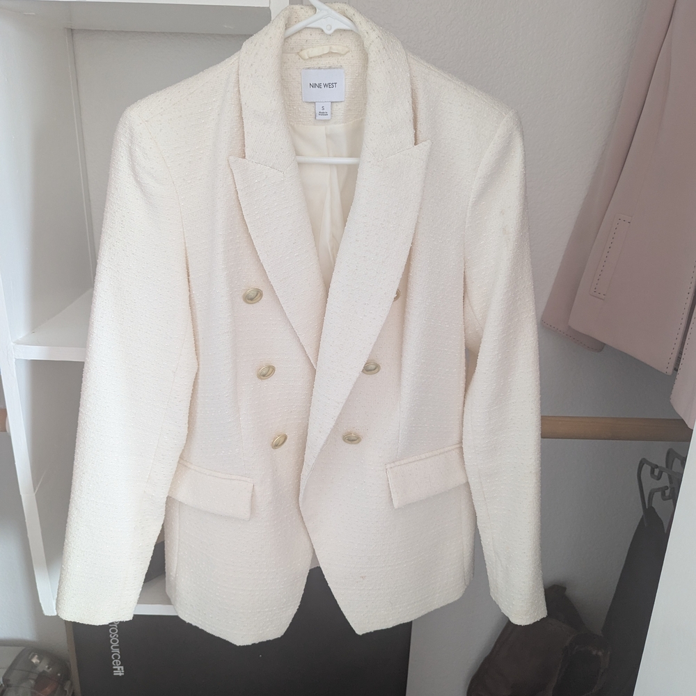 Nine West Cream Blazer Classic Tailored Fit